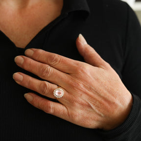 Lady Diana Rose Quartz Ring Large