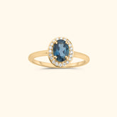 London Blue Topaz Diamond ring | 9K