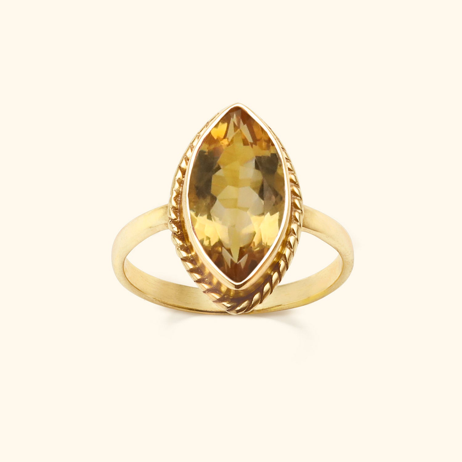 Rainbow Moonstone Handcrafted Marquis Shape Gemstone 925 Silver Ring CABR2