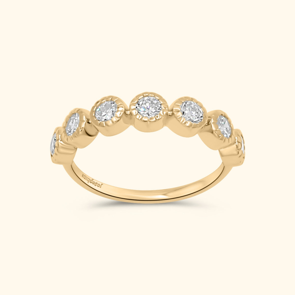 Olivia Bezel Diamond Half Eternity Ring | 9K Gold