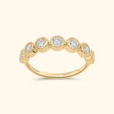 Olivia Bezel Diamond Half Eternity Ring | 9K Gold