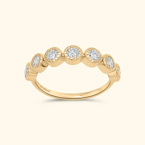 Olivia Bezel Diamond Half Eternity Ring | 9K Gold