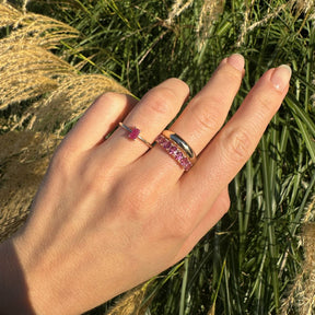 Selly Pink Topaz Ring | 9K