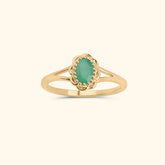 Emerald flower ring | 14K gold