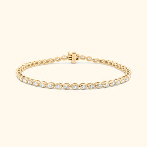 Tennis Armband Ovaal Geslepen Diamant Bezel  | 14K goud