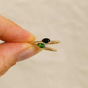 Tina Twisted Black Spinel ring | 9K