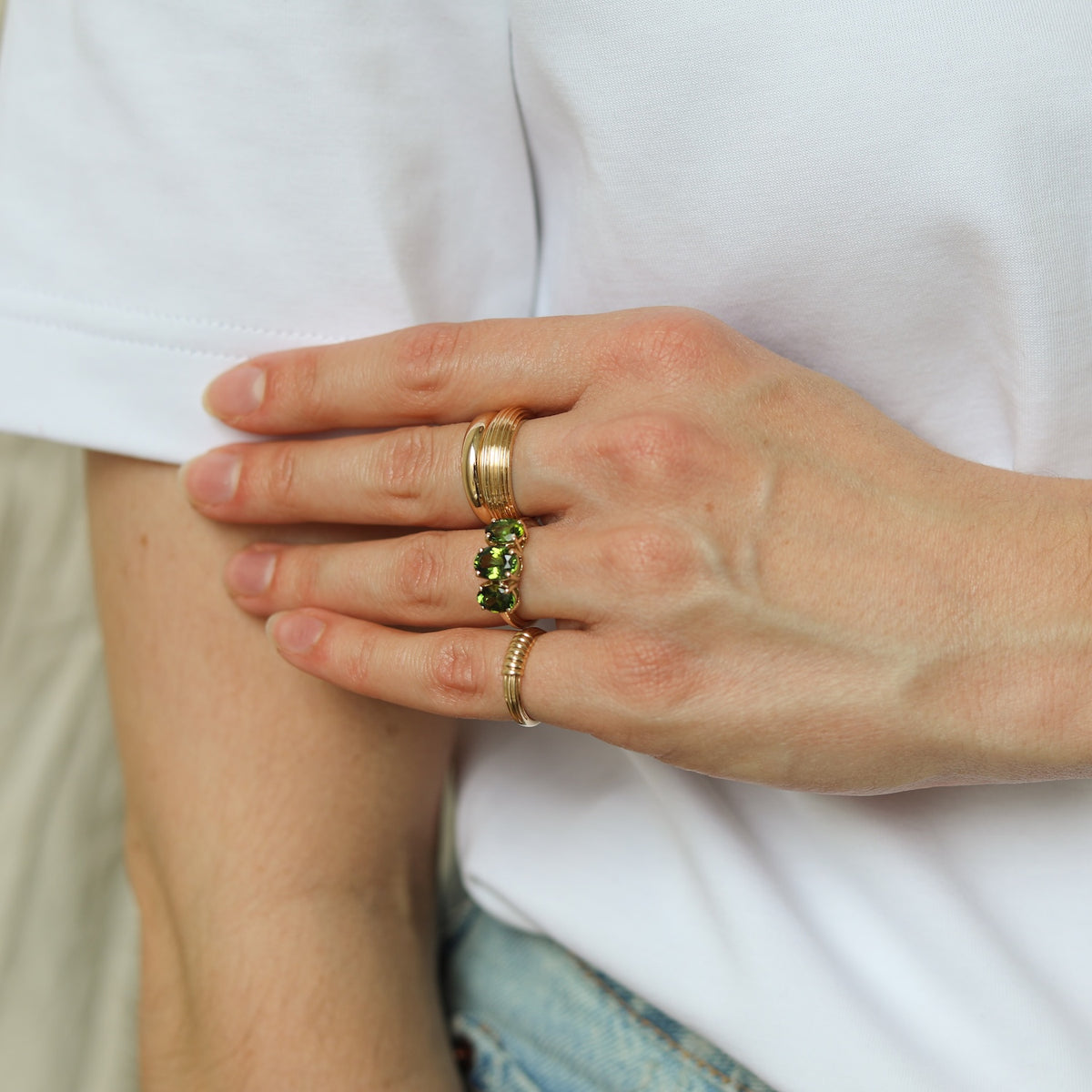 Isla Trio Tourmaline Ring | 9K