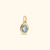 Blauwe Topaas Birthstone Hanger December - 14K gouden hanger met blauwe topaas.