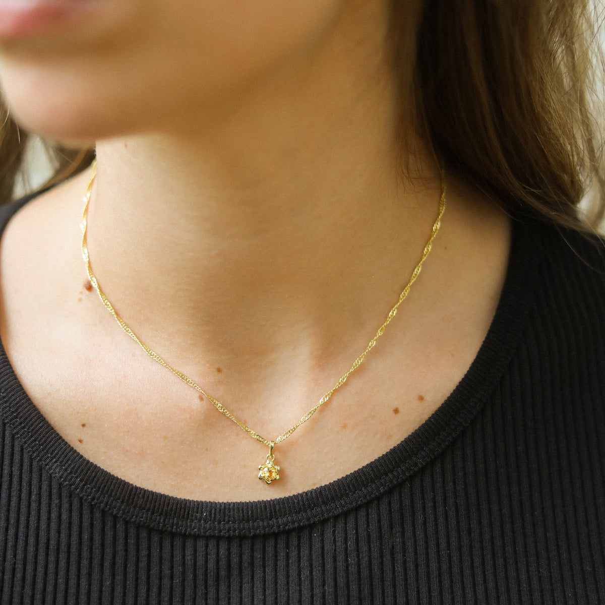 Citrien Ketting Sunny | Gold Plated