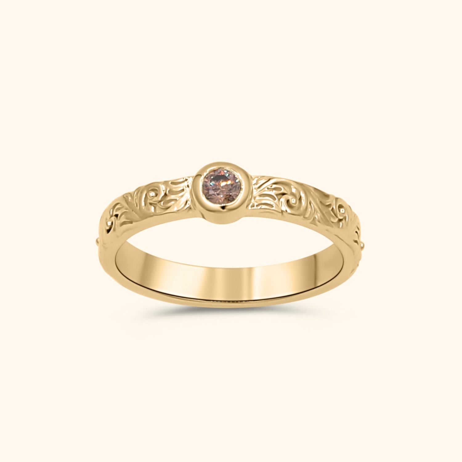 Cora Champagne Stacker ring