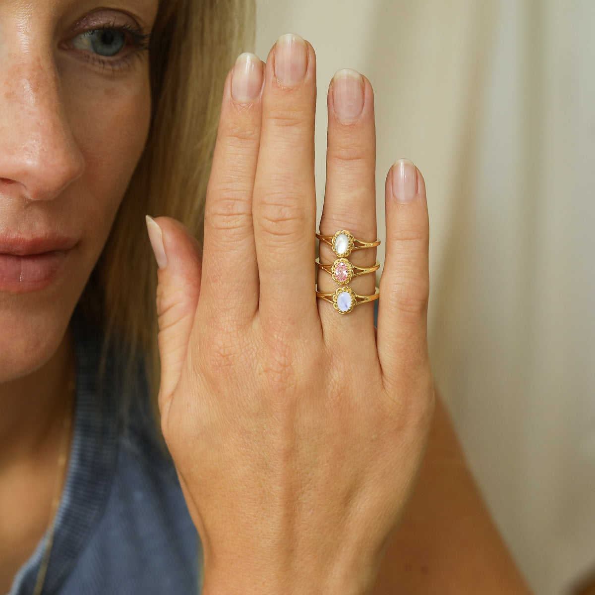 Pink flower ring