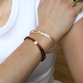 Satin Cord Initial Bracelet