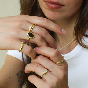 Cora Champagne Stacker ring