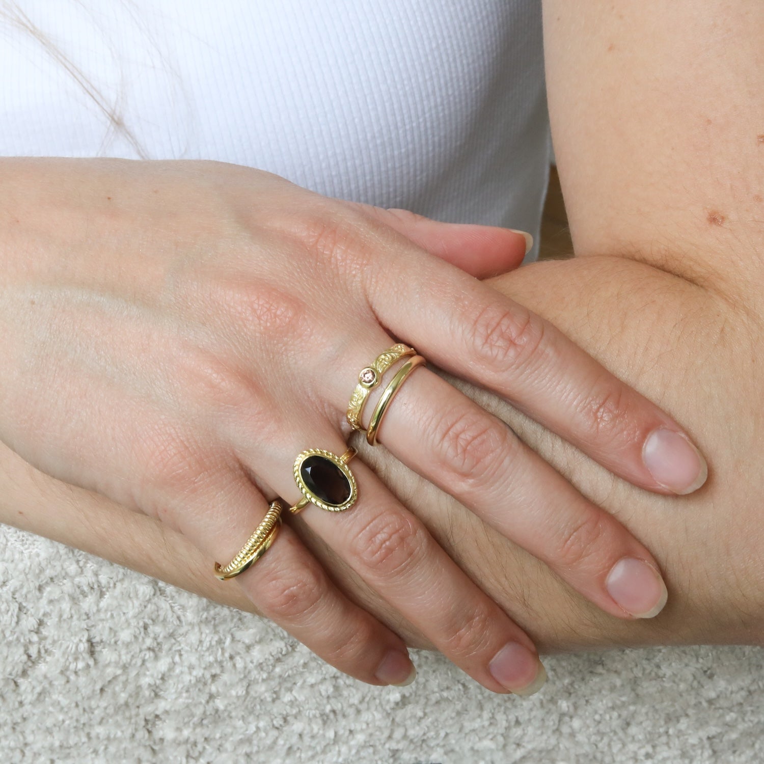 Cora Champagne Stacker ring