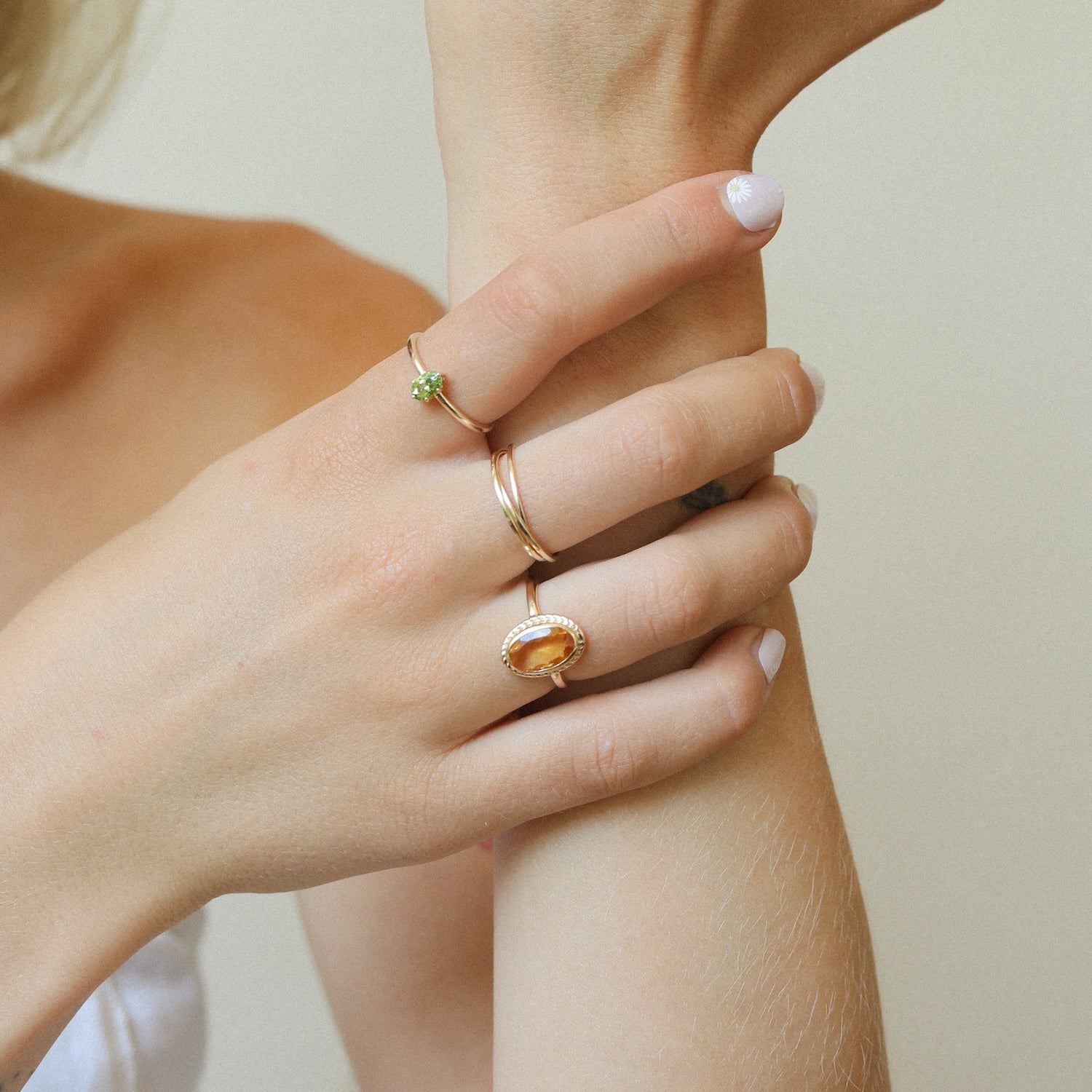 Vintage Luna Citrien | 14K Goud