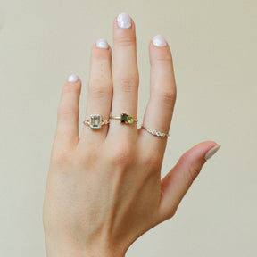Vicky Green Amethyst Square ring | 9K