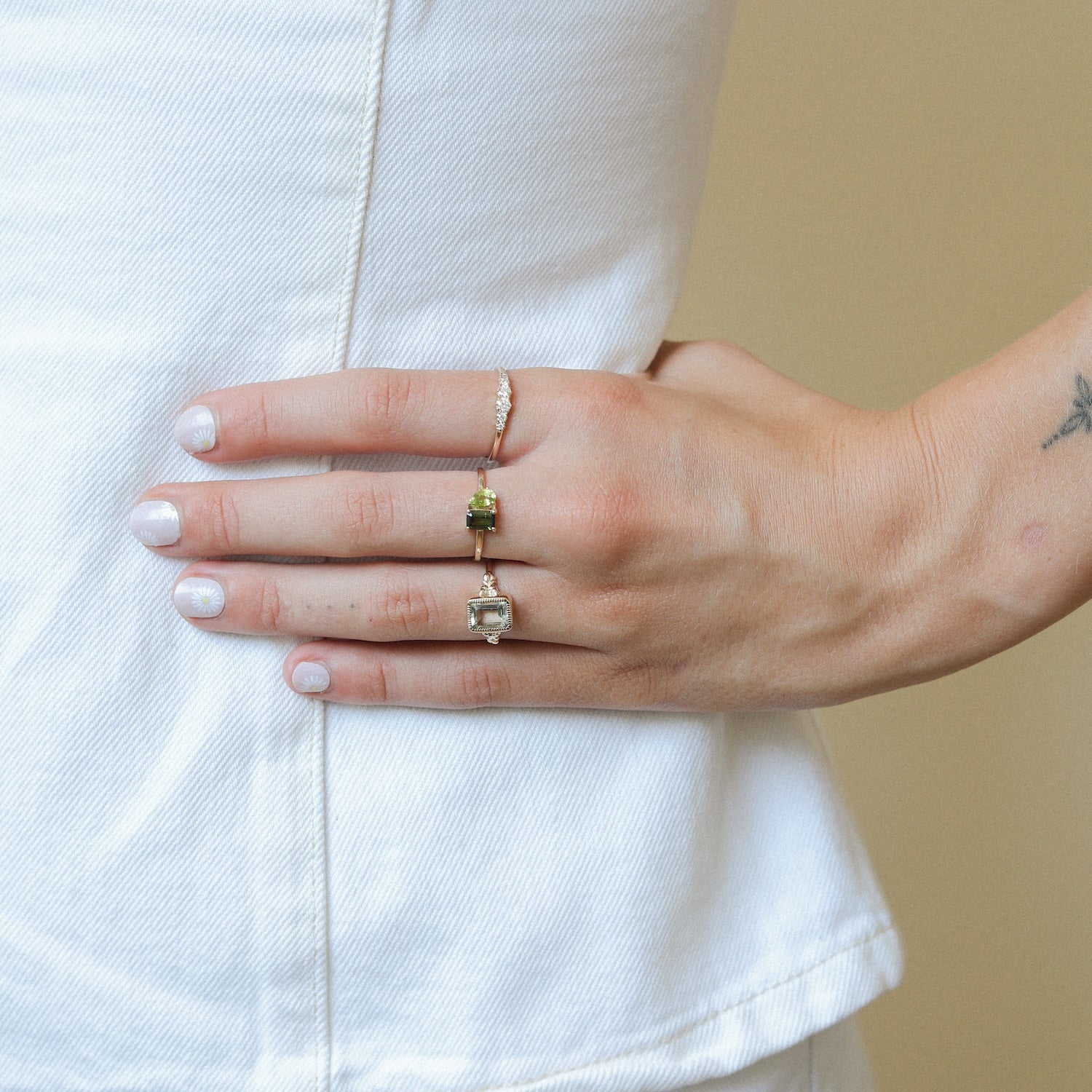 Vicky Green Amethyst Square ring | 9K
