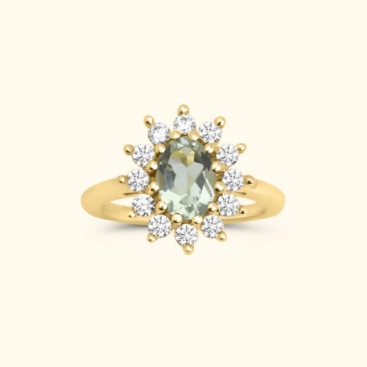 Lady Diana Ring Green Amthyst