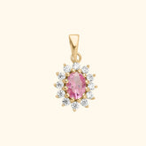 Lady Diana hanger roze steen, geschikt voor ketting