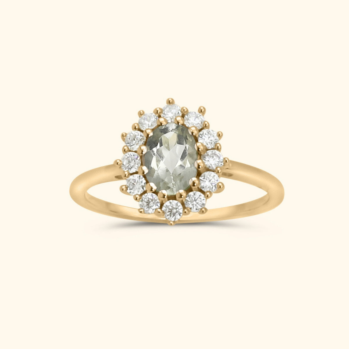Lady Diana Ring Green Amethyst