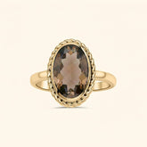 Vintage Luna Smoky Quartz | 14K Gold