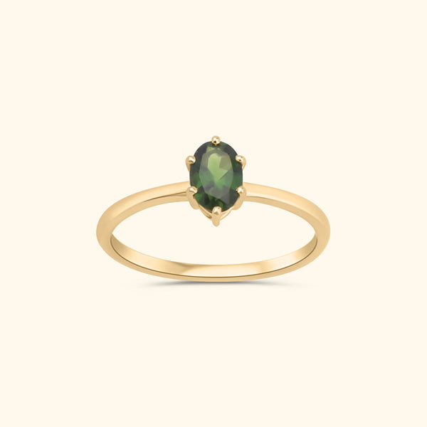 【raumi様】luijewelry opal ring k14 9号 ola-oval-green-tourmaline-ring