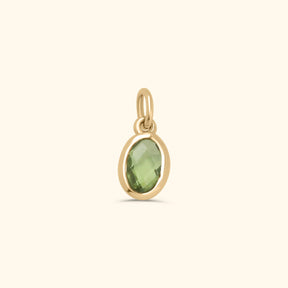 Peridot Birthstone Hanger Augustus - 14K gouden hanger met peridot steen.