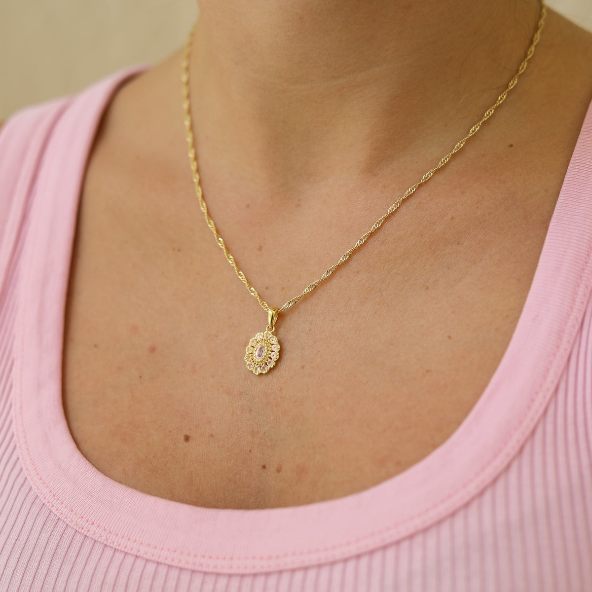 Kae Rose Quartz Bloem Hanger