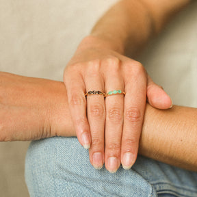 Trio Smaragd Ring | 14K Goud