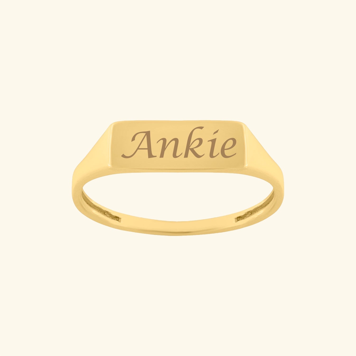 Engravable Ring | with Name | Gold colored