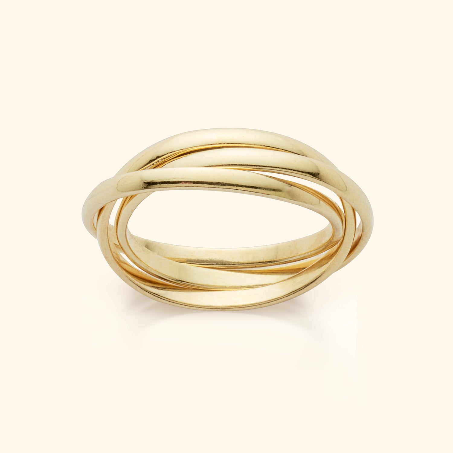 RIng met 3 banden gold plated 