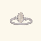 Vintage Moonstone Marquise ring silver