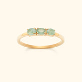 Trio Smaragd Ring | 14K Goud