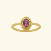 Birthstone Ring October Pink Tourmaline Gold