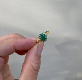 Vintage Green Onyx Flower ring