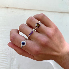 Vintage sapphire ring silver