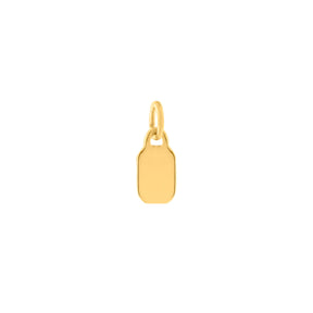 Engraving Pendant Rectangle | with Initial | Gold colored