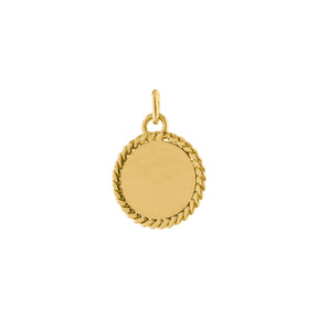 Engraving Pendant with Initial | Round 12mm | Gold colored