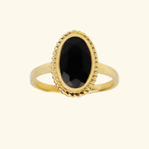 Vintage Luna Black Onyx Ring